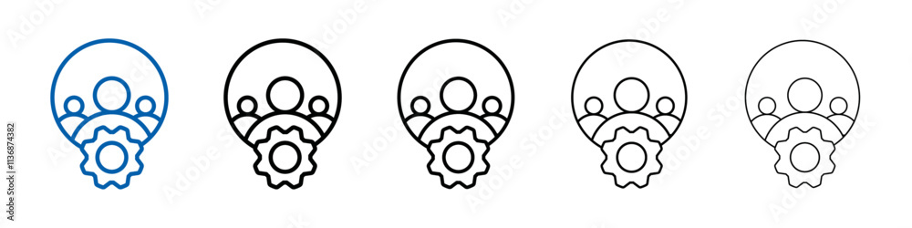 Poster CRM icon Outline vector logo for web ui