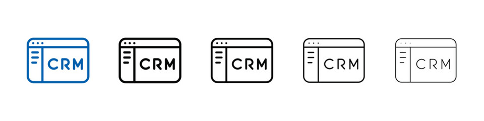 crm icon Outline vector logo for web ui