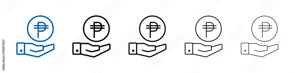 Poster cuba peso icon outline vector logo for web ui