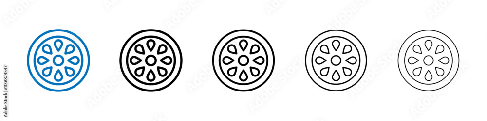 Poster Cucumber slice icon Outline vector logo for web ui