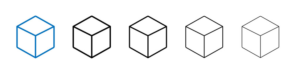 Cube icon Outline vector logo for web ui