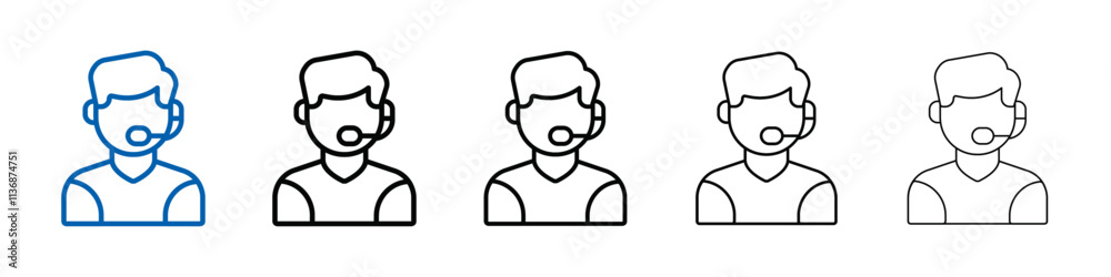 Poster customer support icon Outline vector logo for web ui