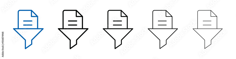 Poster Data filtering icon Outline vector logo for web ui
