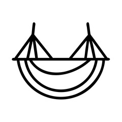 hammock icon, lazy day line art, lazy day icon - simple black line art icon of hammock, symbolizing lazy day celebrations. lazy day vector art.