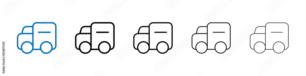Poster delivery van icon outline vector logo for web ui