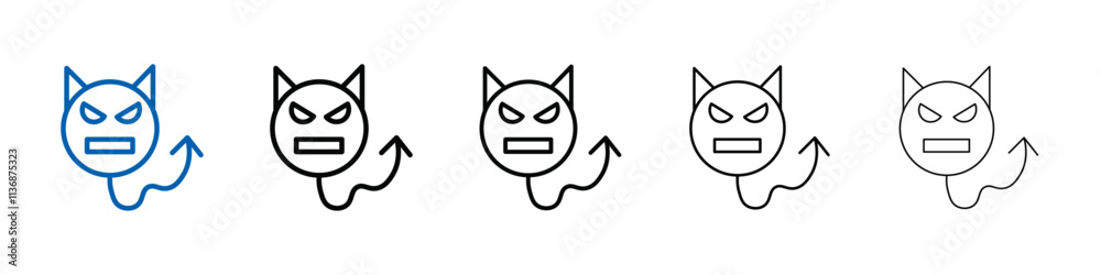 Poster Demon devil icon Outline vector logo for web ui