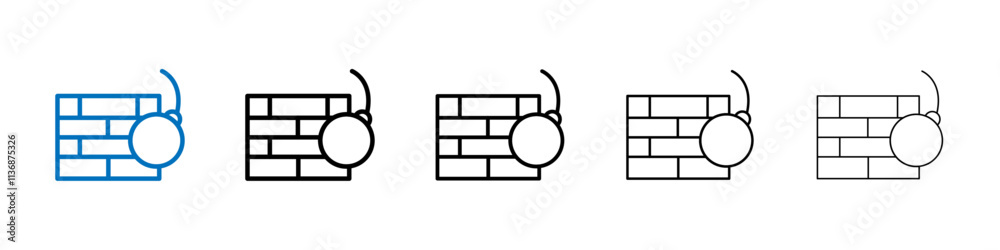 Poster demolition icon outline vector logo for web ui