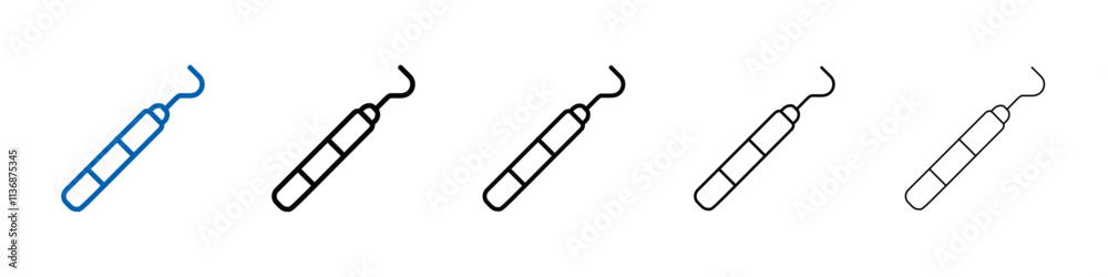 Poster dental pick icon outline vector logo for web ui