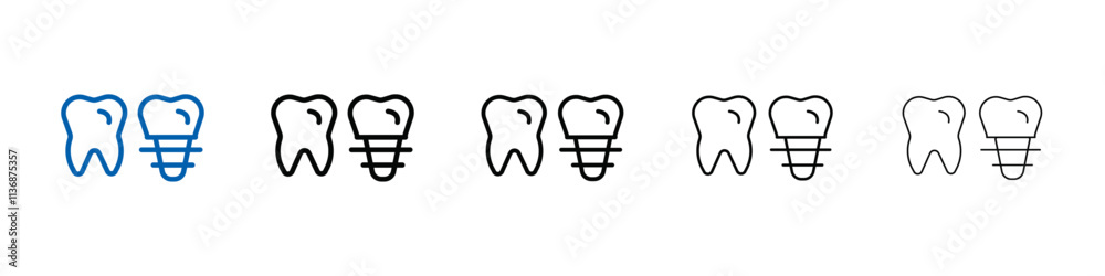 Aufkleber dental implants icon outline vector logo for web ui