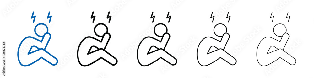 Poster depression icon outline vector logo for web ui