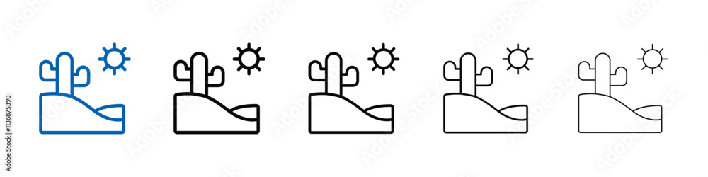 Poster Desert cactus icon Outline vector logo for web ui