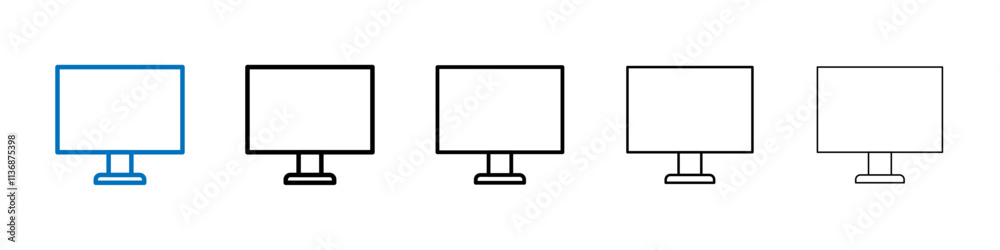 Poster Desktop icon Outline vector logo for web ui