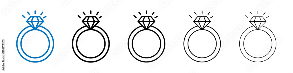 Poster diamond ring icon outline vector logo for web ui