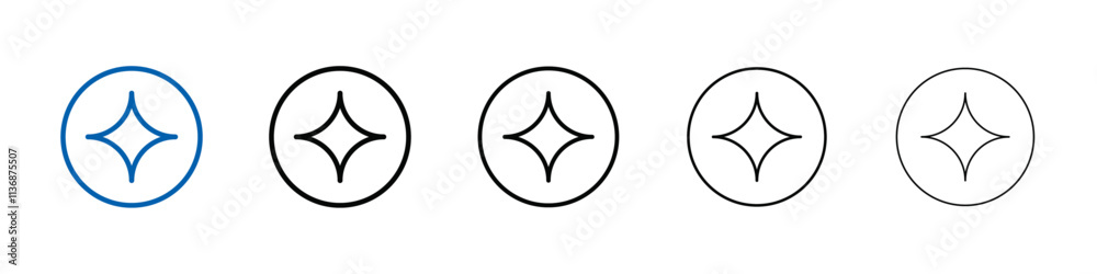 Poster diamond star icon outline vector logo for web ui