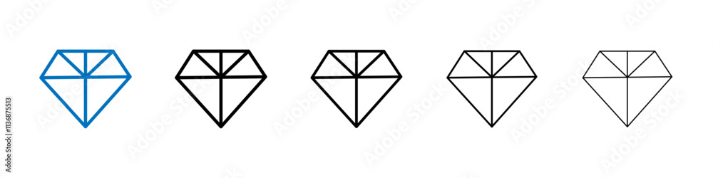 Poster Diamond icon Outline vector logo for web ui