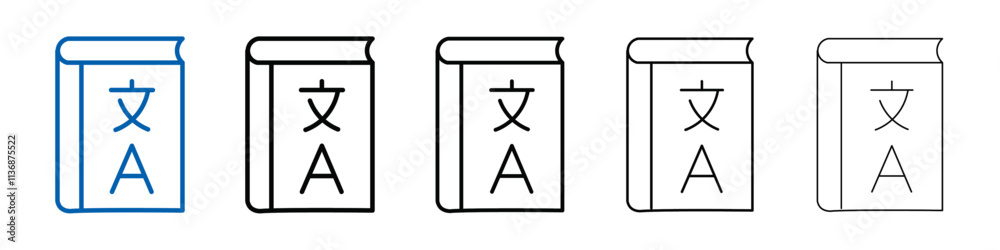 Poster dictionaries icon outline vector logo for web ui