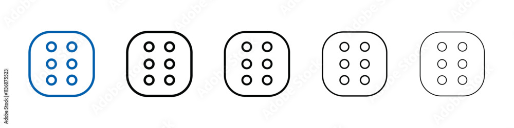 Poster Dice Six Icon Outline vector logo for web ui