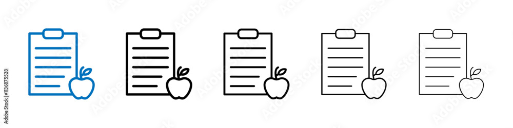 Poster diet plan icon outline vector logo for web ui