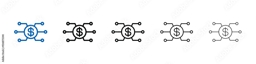 Poster digital currency icon outline vector logo for web ui