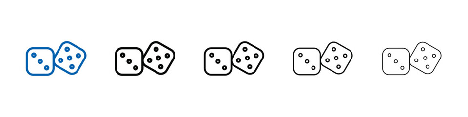 Dice games icon Outline vector logo for web ui