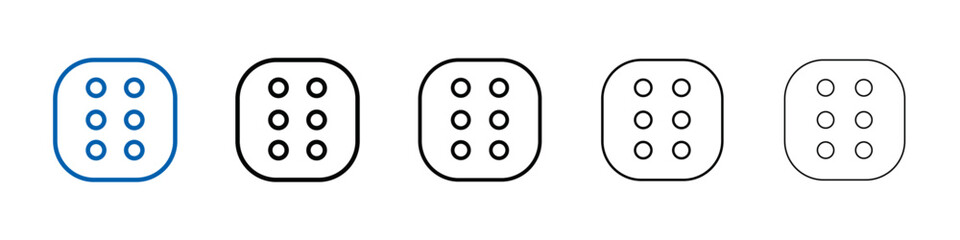 Dice Six Icon Outline vector logo for web ui