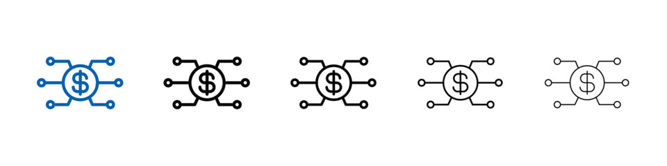 Digital Currency icon Outline vector logo for web ui
