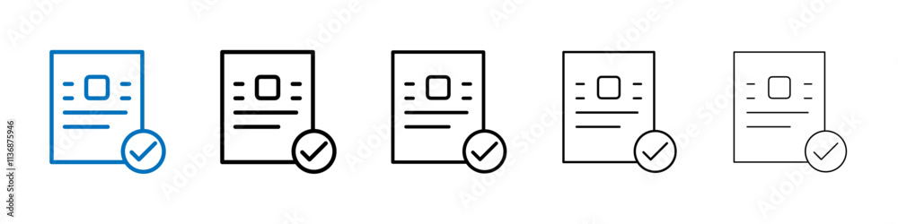 Poster Document verification icon Outline vector logo for web ui