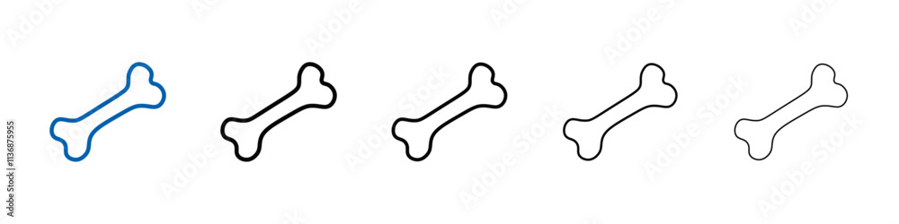 Poster dog bone icon outline vector logo for web ui