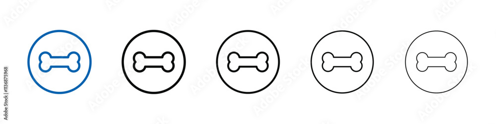 Poster dog bone icon outline vector logo for web ui