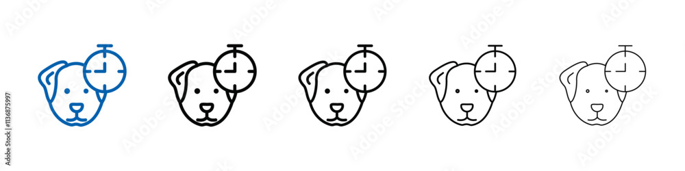 Poster dog competition icon outline vector logo for web ui