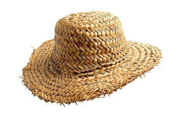 An Isolated Straw Hat, Set Against a Transparent Background, Perfect for Summer, Fashion, or Beach-Themed Designs