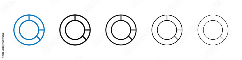 Poster Donut chart icon Outline vector logo for web ui