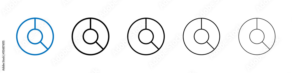Aufkleber Donut chart icon Outline vector logo for web ui