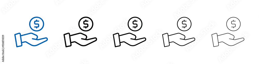 Aufkleber donation icon outline vector logo for web ui