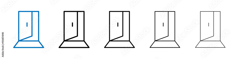 Poster Door icon Outline vector logo for web ui