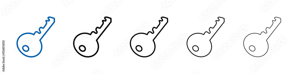 Poster Door key icon Outline vector logo for web ui