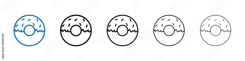 Poster Doughnut icon Outline vector logo for web ui