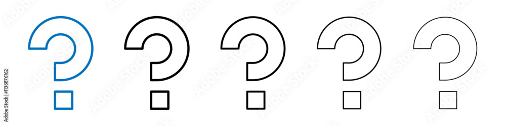 Poster doubts button icon outline vector logo for web ui