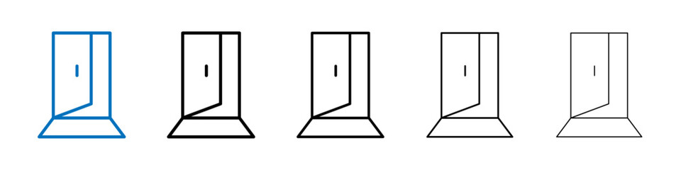 Door icon Outline vector logo for web ui
