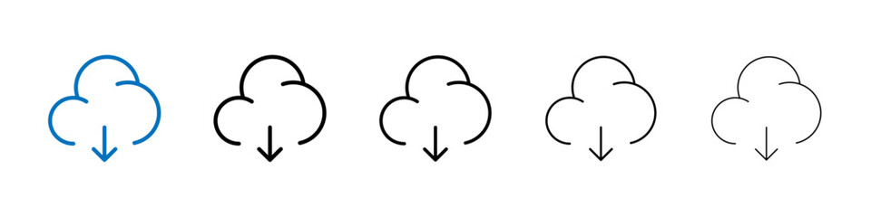 Download from Cloud icon Outline vector logo for web ui
