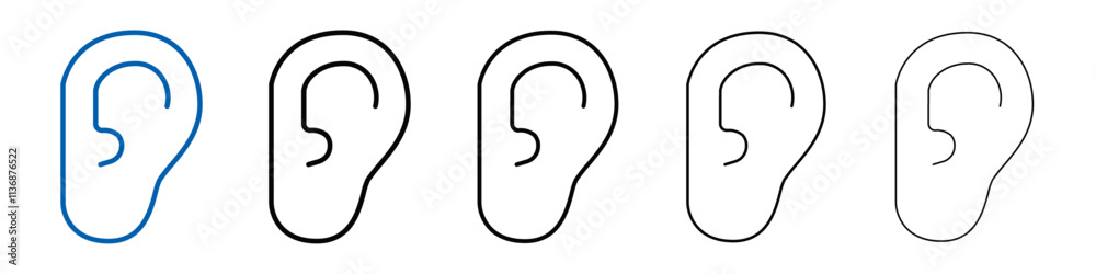 Aufkleber ear icon outline vector logo for web ui