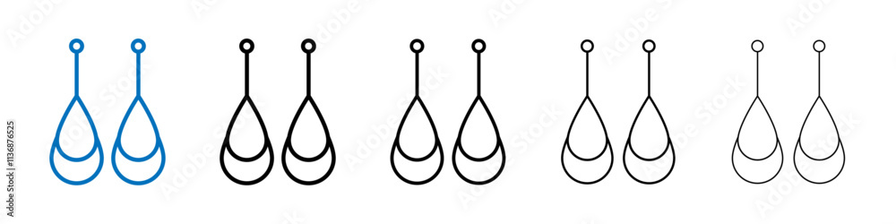 Poster earrings icon outline vector logo for web ui