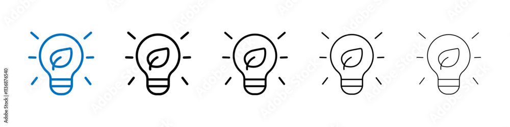 Poster eco energy icon outline vector logo for web ui
