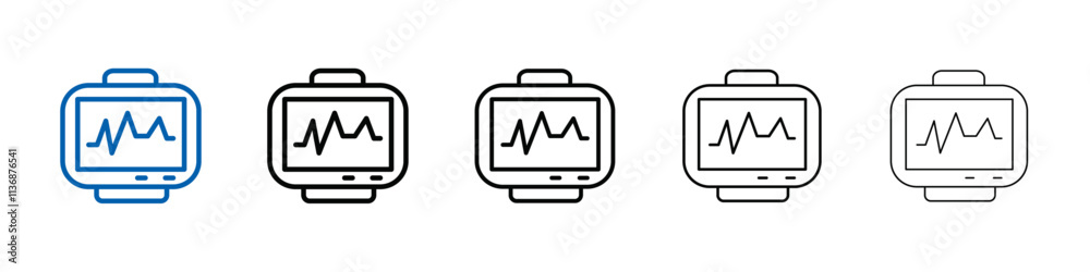 Aufkleber ecg monitor icon outline vector logo for web ui
