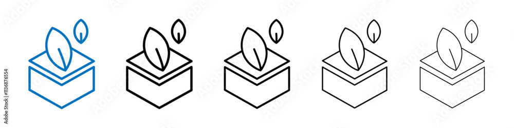 Poster eco packaging icon outline vector logo for web ui