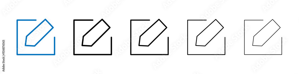 Poster edit button icon outline vector logo for web ui