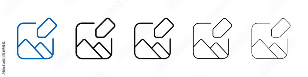 Poster Edit Image Icon Outline vector logo for web ui