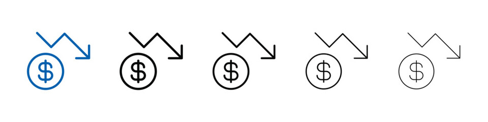Economic Loss icon Outline vector logo for web ui