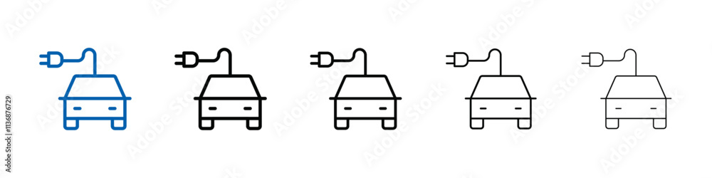 Poster electric vehicle icon outline vector logo for web ui