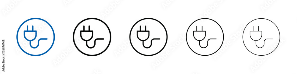 Poster Electrical plug icon Outline vector logo for web ui